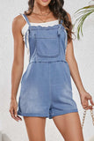 Square Neck Denim Overalls with Pockets - Trendsi - Flyclothing LLC