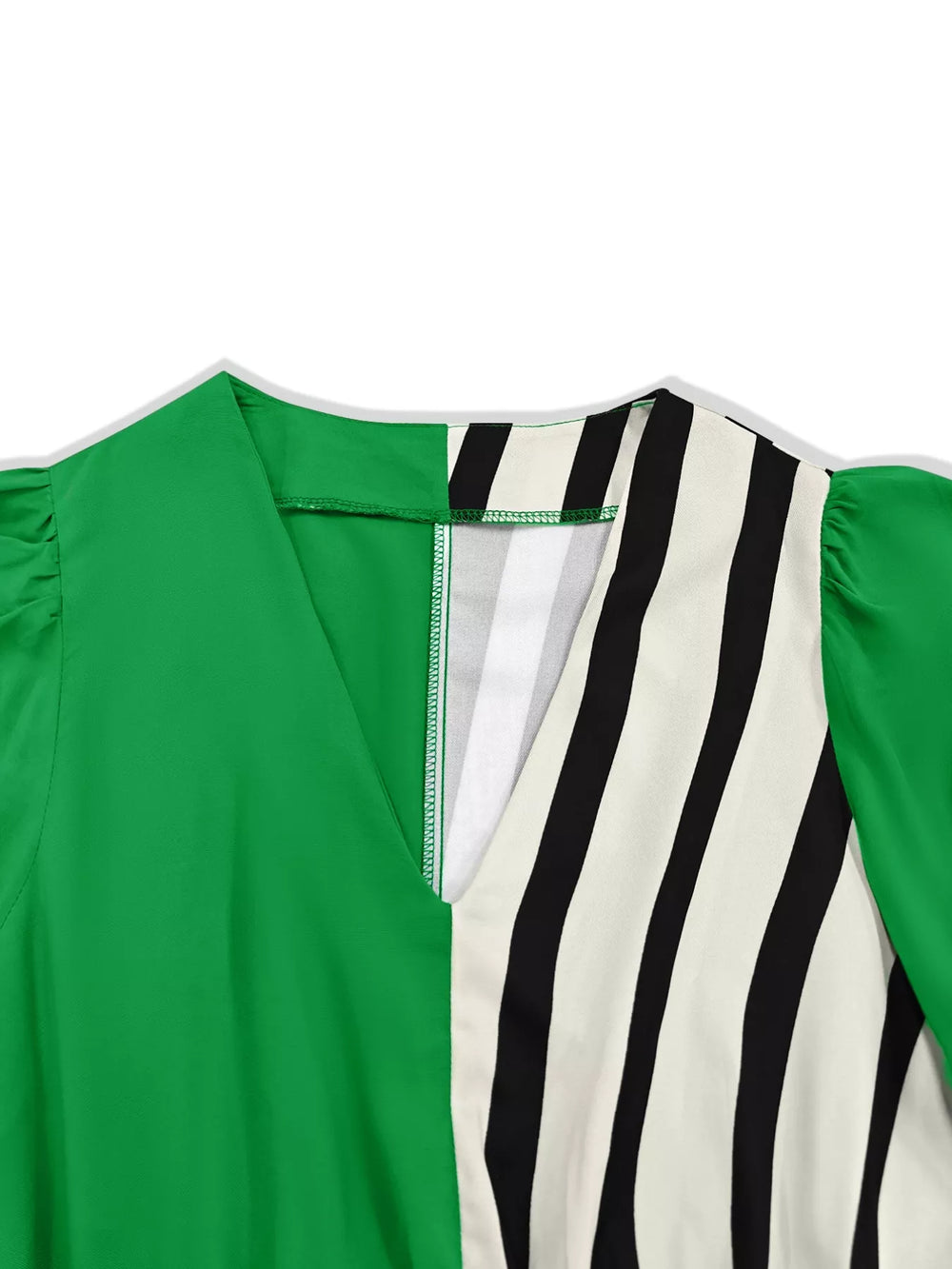 Color Block Striped Long Sleeve Midi Dress - Trendsi - Flyclothing LLC