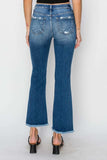RISEN Full Size Frayed Step Hem Ankle Straight Jeans - Trendsi - Flyclothing LLC