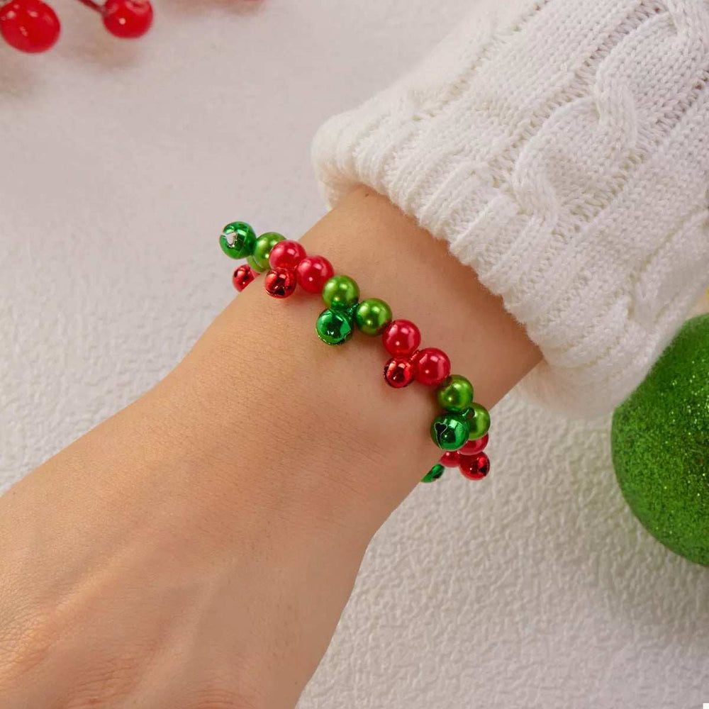 Christmas Holiday Beaded Bell Bracelet - Trendsi - Flyclothing LLC
