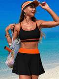 Scoop Neck Top and Skort Swim Set - Trendsi - Flyclothing LLC