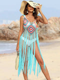 Fringe Spaghetti Strap Cover-Up - Trendsi - Flyclothing LLC