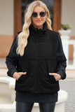Pocketed Zip Up Turtleneck Vest Coat - Trendsi - Flyclothing LLC