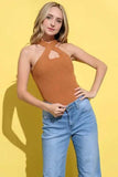And The Why Basic Rib Cross Halter Neck Tank Top - Trendsi - Flyclothing LLC
