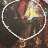 Pearl Titanium Steel Moon Shape Pendant Necklace - Trendsi - Flyclothing LLC