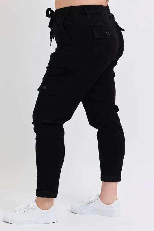 Judy Blue Full Size High Waist Cargo Cuffed Jogger Plus Size - Trendsi - Flyclothing LLC