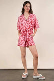 VERY J Oversized Printed Button Down Resort Romper - Trendsi - Flyclothing LLC