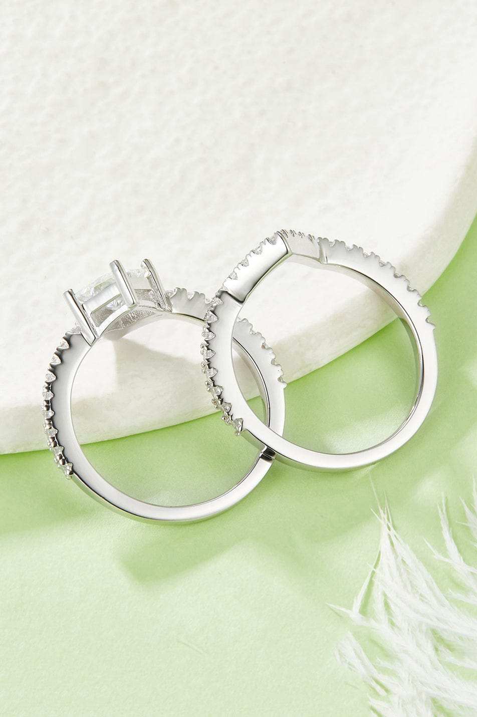 1 Carat Moissanite 925 Sterling Silver Double Layered Ring - Trendsi - Flyclothing LLC