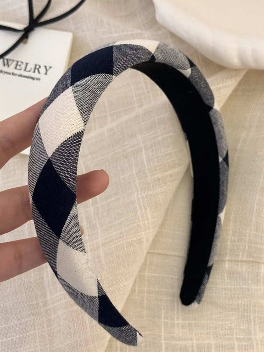 Polyester Plaid Wide Headband - Trendsi - Flyclothing LLC