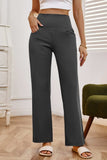 High Waist Wide Leg Pants with Pockets - Trendsi - Flyclothing LLC