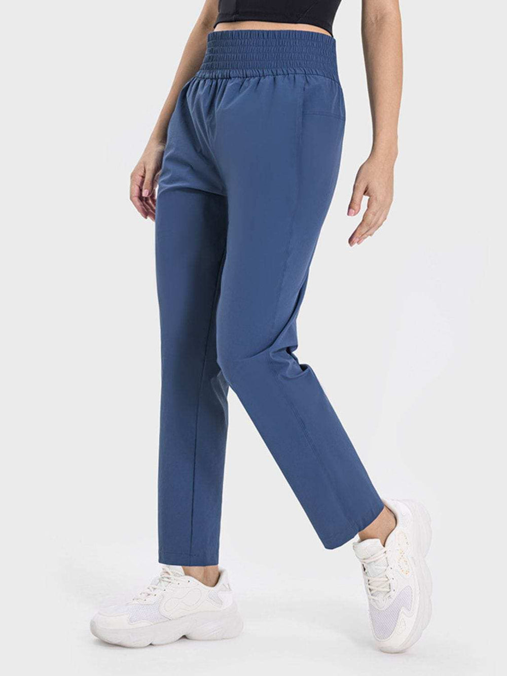 Pocketed High Waist Active Pants - Trendsi - Flyclothing LLC