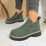 Round Toe Platform Boots - Trendsi - Flyclothing LLC