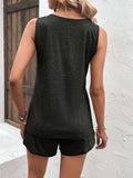 Casual Wide Strap Tank Top and Shorts Set - Trendsi - Flyclothing LLC