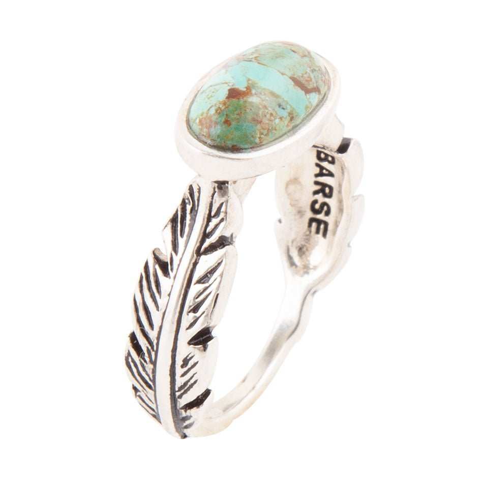 Feather Sterling Silver and Blue Turquoise Ring - Barse Jewelry - Flyclothing LLC