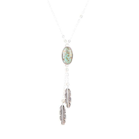 Feather Turquoise and Sterling Silver Necklace - Barse Jewelry - Flyclothing LLC