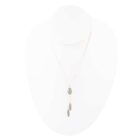 Feather Turquoise and Sterling Silver Necklace - Barse Jewelry - Flyclothing LLC
