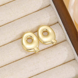 18K Gold-Plated Bubble Letter Stud Earrings - Trendsi - Flyclothing LLC