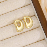 18K Gold-Plated Bubble Letter Stud Earrings - Trendsi - Flyclothing LLC