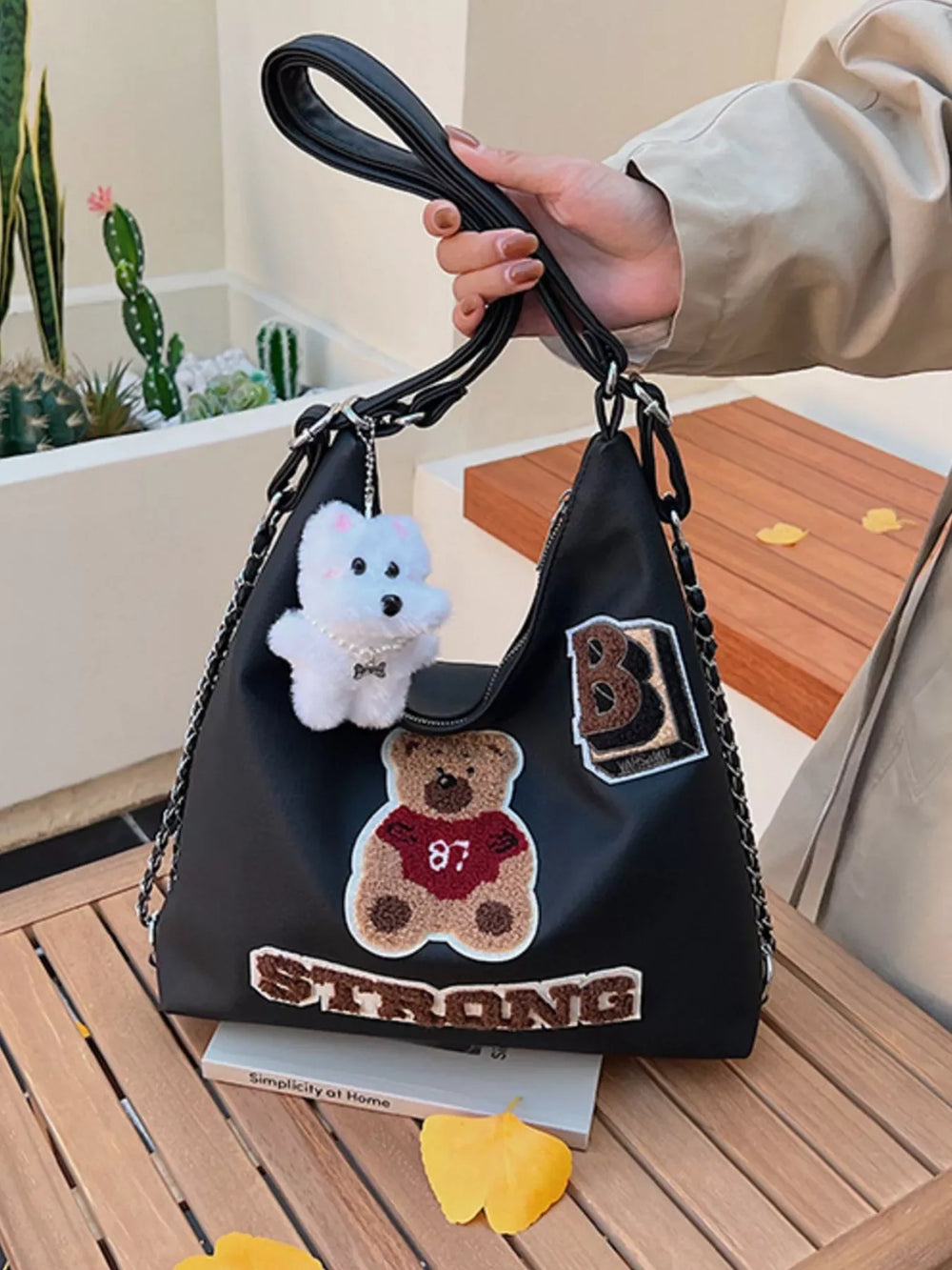 Cute Bear Adjustable Strap Handbag - Trendsi - Flyclothing LLC