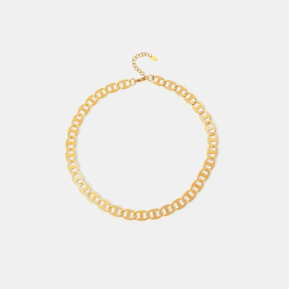 18K Gold-Plated Stainless Steel Chain Necklace - Trendsi - Flyclothing LLC