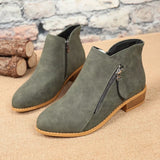 Size Zipper Block Heels Boots - Trendsi - Flyclothing LLC