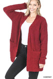 Zenana Long Sleeve Popcorn Sweater Cardigan with Pockets - Trendsi - Flyclothing LLC