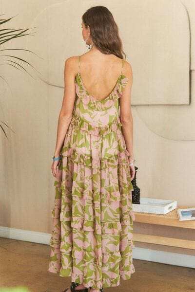 ADORA Ruffled Tiered Scoop Neck Cami Dress - Trendsi - Flyclothing LLC