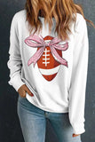 Football Round Neck Long Sleeve Sweatshirt - Trendsi - Flyclothing LLC