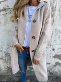Full Size Button-Down Hooded Cardigan Plus Size - Trendsi - Flyclothing LLC