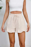 Full Size Drawstring Ruffle Hem Shorts - Trendsi - Flyclothing LLC