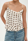 Crisscross Ruffled Hem Polka Dot Cami - Trendsi - Flyclothing LLC