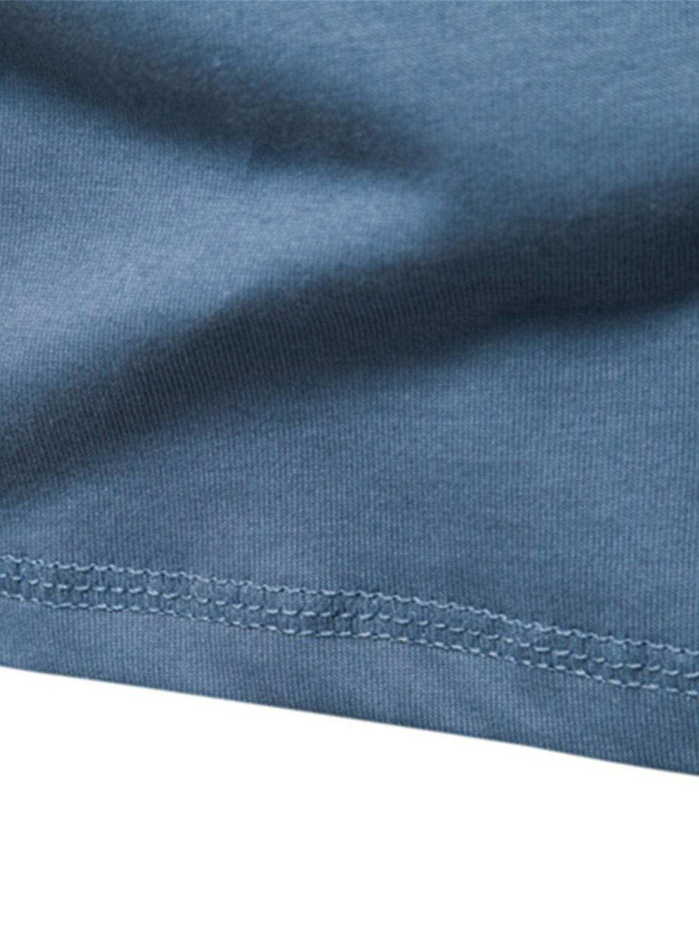 Men's Full Size Quarter Button Round Neck Long Sleeve T-Shirt Plus Size - Trendsi - Flyclothing LLC