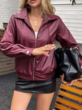 Zip Up Long Sleeve Jacket - Trendsi - Flyclothing LLC
