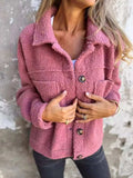 Full Size Single-Breasted Sherpa Shacket Plus Size - Trendsi - Flyclothing LLC