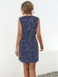 Twisted Printed Sleeveless Mini Dress - Trendsi - Flyclothing LLC