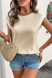 Contrast Trim Ribbed Knit Sleeveless Top - Trendsi - Flyclothing LLC