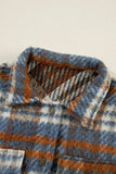 Plaid Collared Neck Jacket with Chest Pockets - Trendsi - Flyclothing LLC