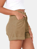 Full Size High Waist Shorts with Pockets - Trendsi - Flyclothing LLC
