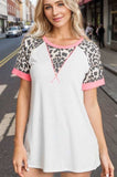 HeimishFull Size Leopard Round Neck Short Sleeve T-Shirt with Stitch Plus Size - Trendsi - Flyclothing LLC