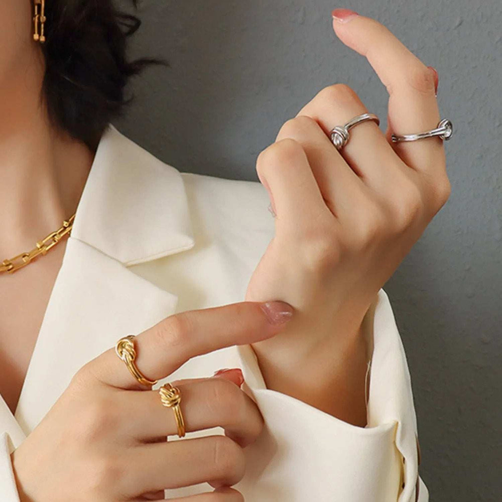 Titanium Steel Knot Ring - Trendsi - Flyclothing LLC