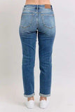 Judy Blue Full Size Mid Rise Skinny Cuff Jeans with Pockets Plus Size - Trendsi - Flyclothing LLC