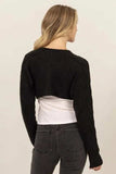 HYFVE Cable-Knit Tie-Front Shrug - Trendsi - Flyclothing LLC