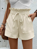 Paperbag Waist Shorts with Pockets - Trendsi - Flyclothing LLC