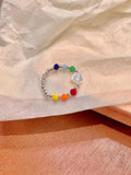 Acrylic Beaded Heart Ring - Trendsi - Flyclothing LLC