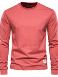 Men's Full Size Round Neck Long Sleeve T-Shirt Plus Size - Trendsi - Flyclothing LLC