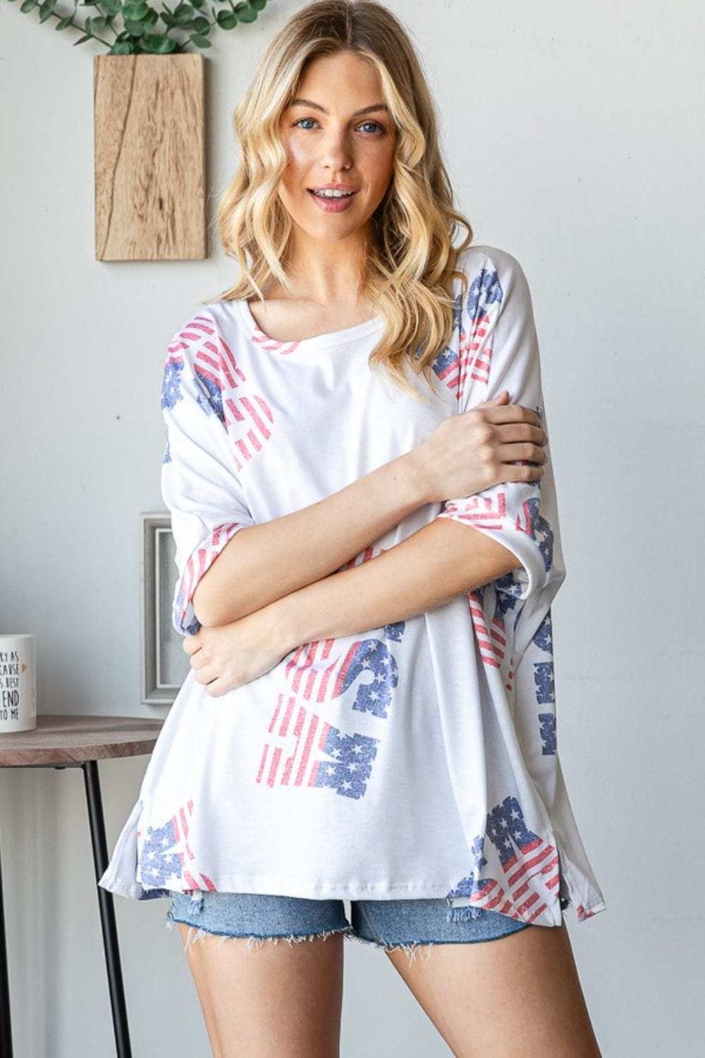 HOPELY Letter Graphic Round Neck T-Shirt - Trendsi - Flyclothing LLC