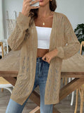 Openwork Open Front Long Sleeve Cardigan - Trendsi - Flyclothing LLC