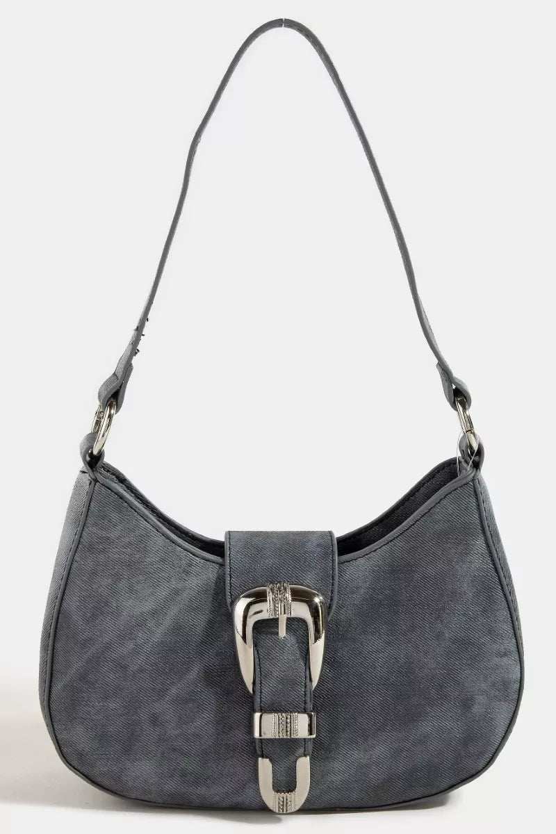 Fame Buckle Detail Hobo Shoulder Bag - Trendsi - Flyclothing LLC