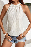 Lace Detail Grecian Neck Tank - Trendsi - Flyclothing LLC