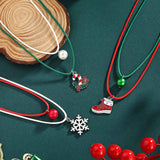 2 Piece Christmas Themed Pendant Necklace - Trendsi - Flyclothing LLC